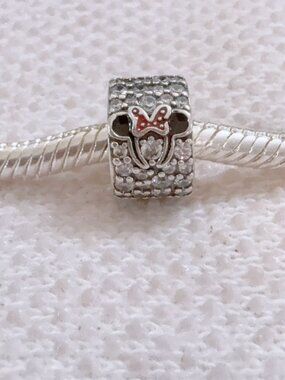 Minnie Mouse Silver Clip Charm For Pandora Bracelet